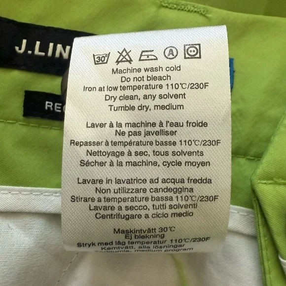 J. Lindeberg Men's Golf Shorts Bright Green Flat Front Size 34 Athletic - Picture 5 of 6